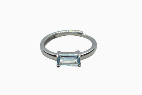 Ameya अमेय | Blauer Topas | Ring | Silber | Rhodiniert